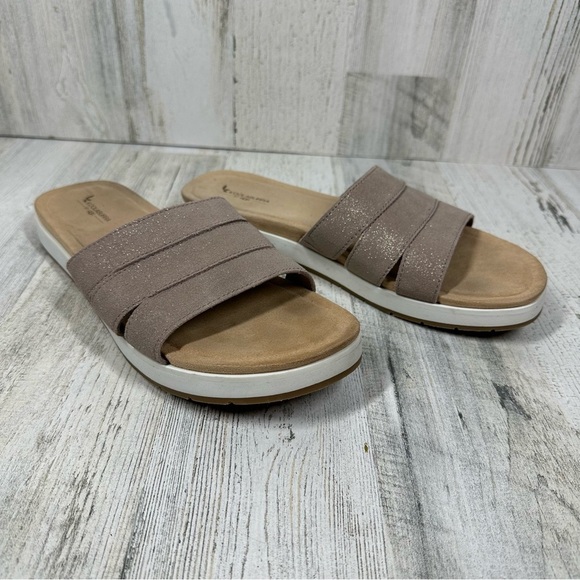 Koolaburra by UGG Taupe Suede Double Strap Slide Sandals #158 - Picture 3 of 11